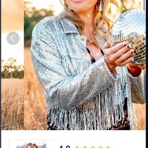 12th Tribe Silver Sequin Fringe Jacket
